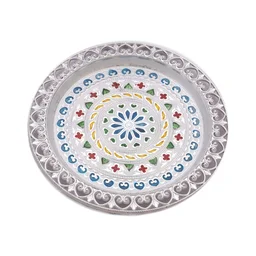 Silver Plated Pooja Thali – Festive & Worship Decor | Indo Glow
