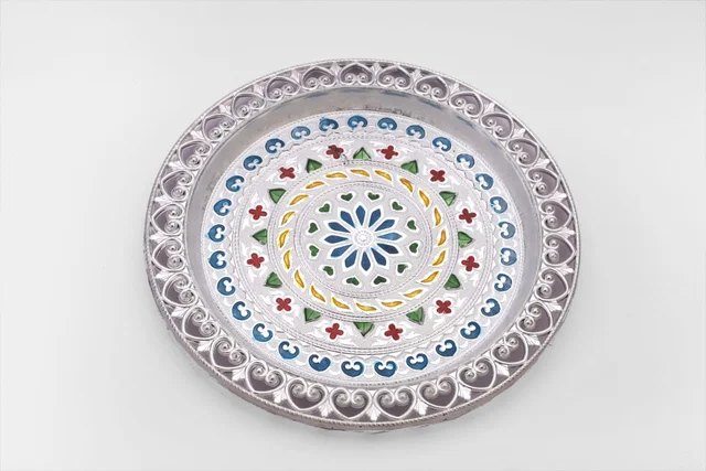 Silver Plated Pooja Thali – Festive & Worship Decor | Indo Glow