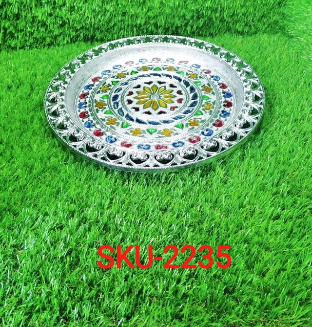 Silver Plated Pooja Thali – Festive & Worship Decor | Indo Glow