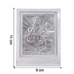 Silver Saraswati Maa Photo Frame – Elegant Spiritual Decor