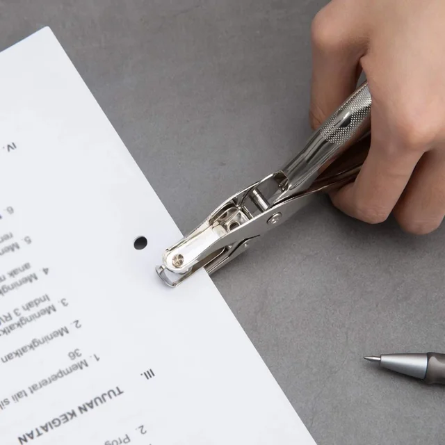 Single Hole Puncher – Durable Metal for Office & Crafts | VoltDesk