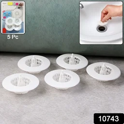 Sink Drain Hair Catcher – 5 Pcs Multipurpose Strainer Filters