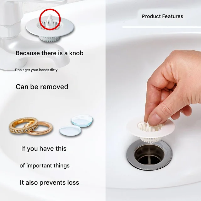Sink Drain Hair Catcher – 5 Pcs Multipurpose Strainer Filters