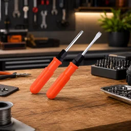 Small 2 in 1 screwdriver – Reversible flathead and Phillips tool for home & work