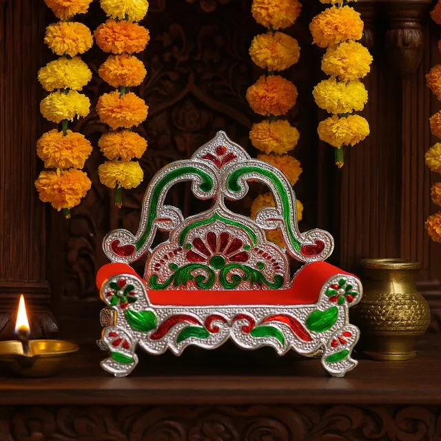 Small Decorative Singhasan – Elegant Plastic Throne for Pooja Idols