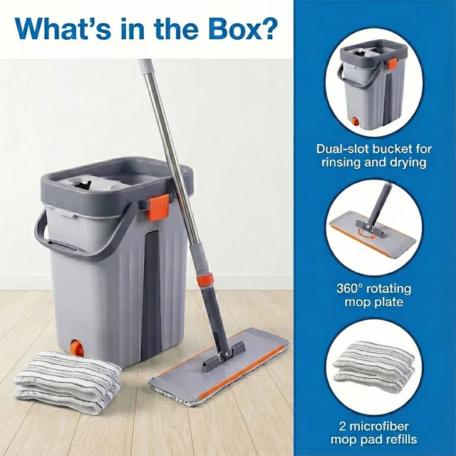 Small Flat Mop Bucket Set – Compact Multipurpose Cleaning Kit