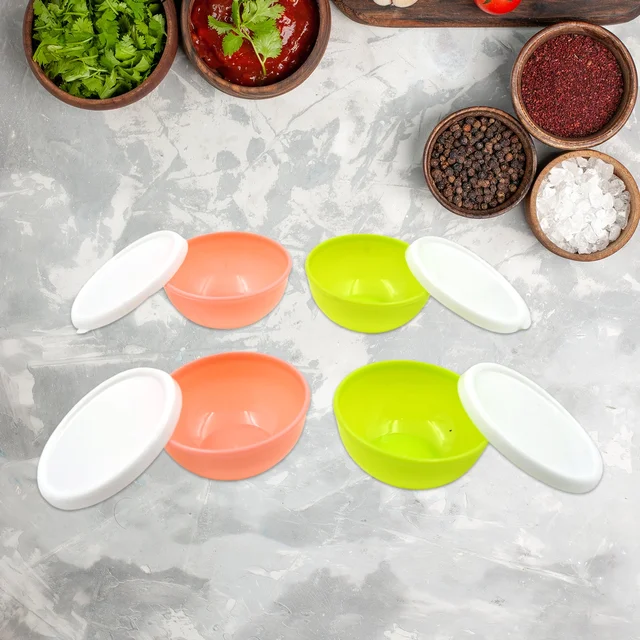 Small Plastic Bowls with Lids – 4-Pc Microwave Safe Katoris | Jiaqi