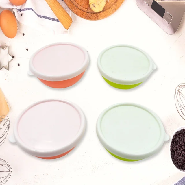 Small Plastic Bowls with Lids – 4-Pc Microwave Safe Katoris | Jiaqi