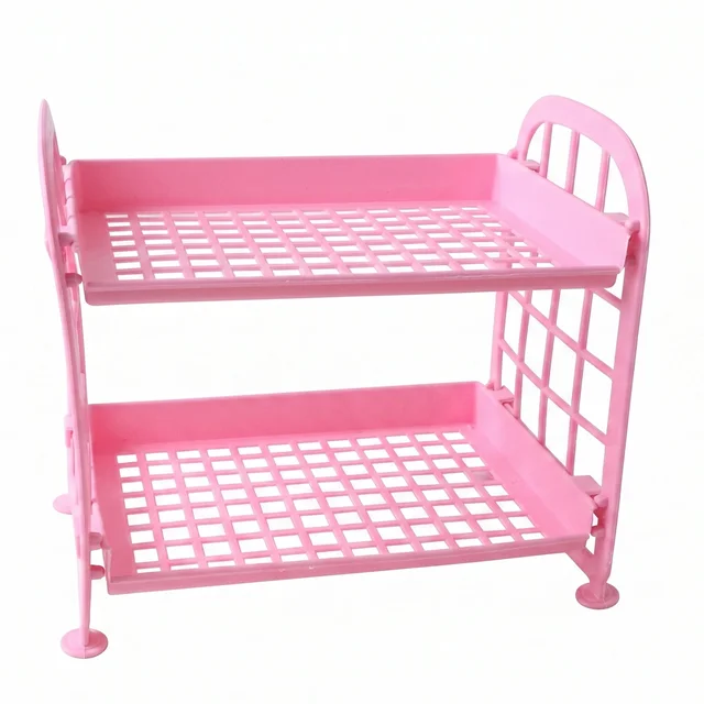 Small Plastic Storage Rack – Space-Saving 2-Tier Organizer