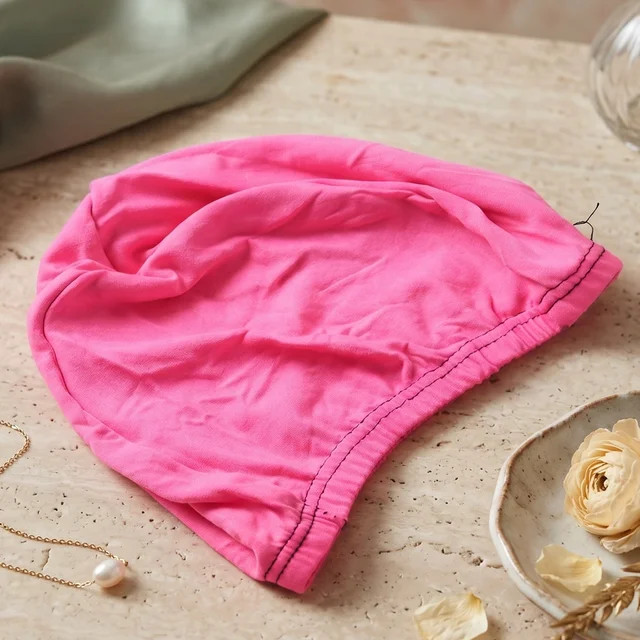 Small Premium Stretchable Pink Swimming Cap – Comfortable Fit for Short Hair