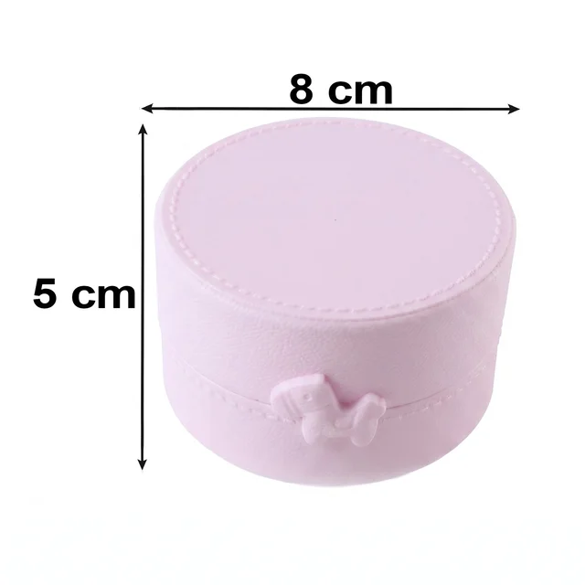 Small Round Storage Box Portable Jewellery Organizer Case with Snap (1 Pc)