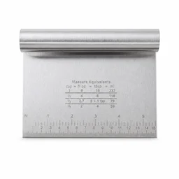 Small Stainless Steel Dough Scraper Cutter 15 x 12 Cm with Scale (1 Pc)
