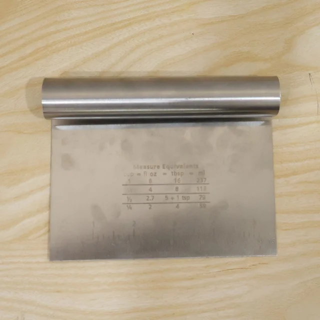 Small Stainless Steel Dough Scraper Cutter 15 x 12 Cm with Scale (1 Pc)