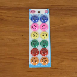 Smiley Face Magnetic Buttons Set – Strong, Colorful 12 Pc Set