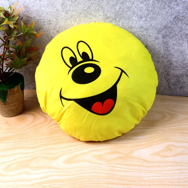 Smiley Face Plush Pillow Cushion – Soft & Cozy 30x30 cm