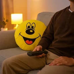 Smiley Face Plush Pillow Cushion – Soft & Cozy 30x30 cm