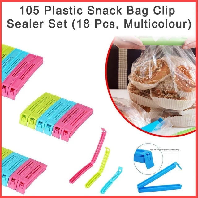 Snack Bag Clips – 18 Pc Multicolour Set | Tidy Table