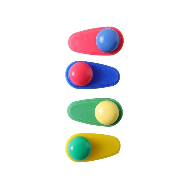 Snap Hair Clip Set – Decorative Rounded Accents, 4 Pieces