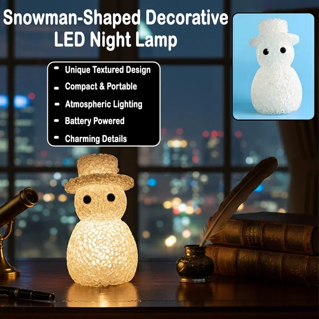 Snowman LED Night Lamp – Decorative Soft Ambient Glow