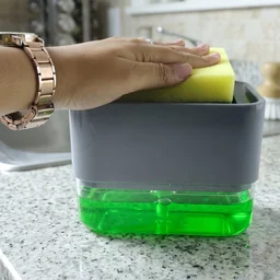 Soap Dispenser with Sponge Holder – Space-saving Kitchen Organizer