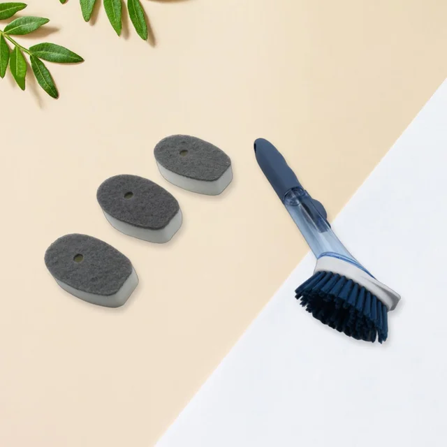 Soap Dispensing Dish Brush – 1 Handle & 3 Refills | VelvetBubbles