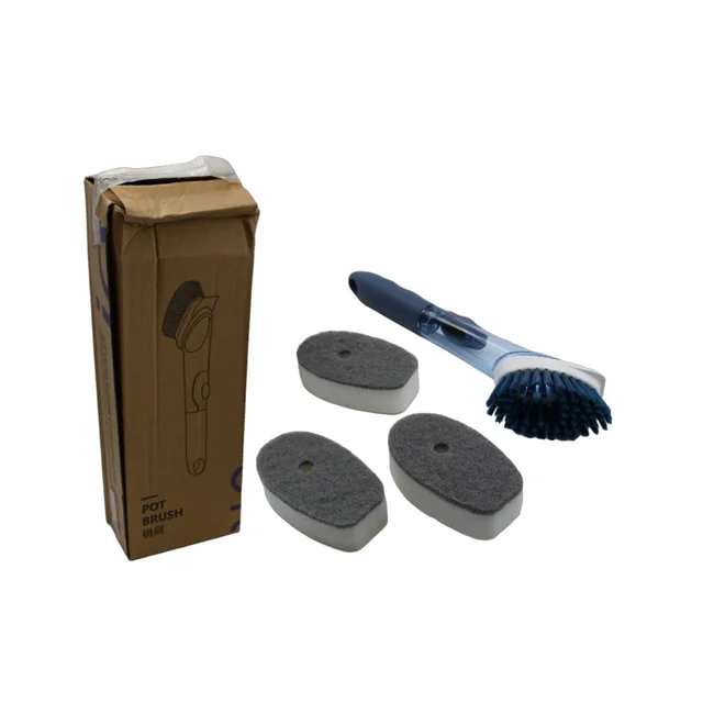 Soap Dispensing Dish Brush – 1 Handle & 3 Refills | VelvetBubbles