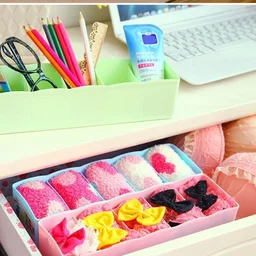 Socks Storage Organizer – 5 Compartment Drawer Box (Pack of 2) | Organivo