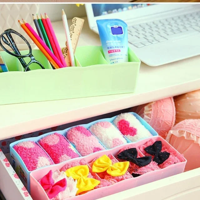 Socks Storage Organizer – 5 Compartment Drawer Box (Pack of 2) | Organivo