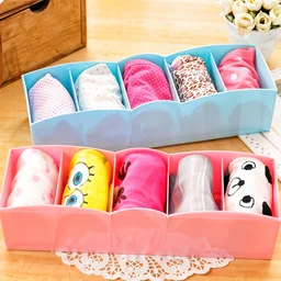 Socks Storage Organizer – 5 Compartment Drawer Box (Pack of 2) | Organivo