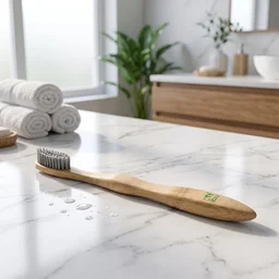 Soft Bristle Bamboo Toothbrush, Eco-Friendly Wooden Toothbrush for Adults (1 Pc)
