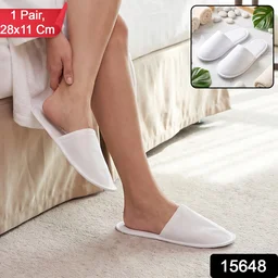 Soft Closed Toe Slippers for Hotel Spa Guest and Home White 28 x 11...
