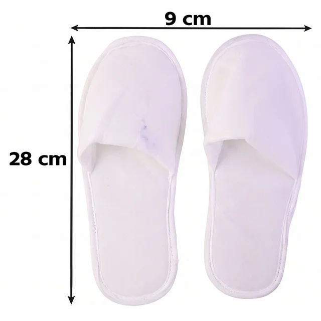 Soft Closed Toe Slippers for Hotel Spa Guest and Home White 28 x 11...
