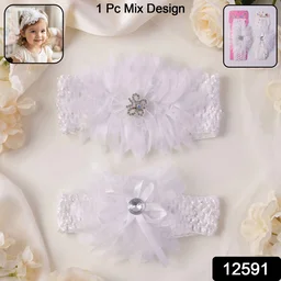 Soft Elastic Baby Hair Headband – Stylish Floral Lace Design