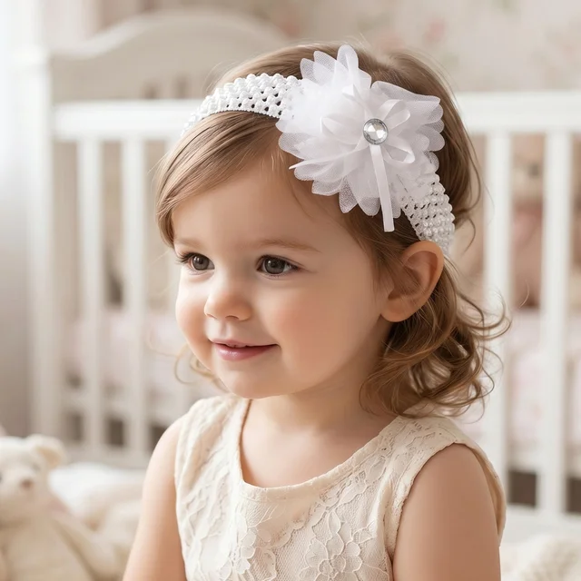 Soft Elastic Baby Hair Headband – Stylish Floral Lace Design