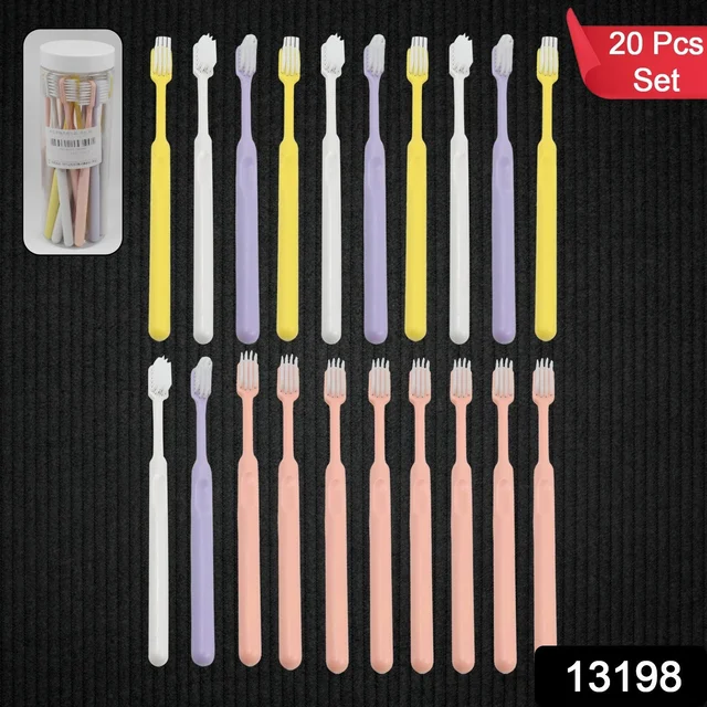 Soft Plastic Toothbrush Set – 20 Pcs with Travel Box | BrushedUp