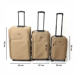 Soft Side Trolley Luggage Set – 3-Piece Travel Companion