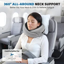 Soft Travel Neck Pillow, Memory Foam U-Shaped Support Pillow for Flights (1 Pc)