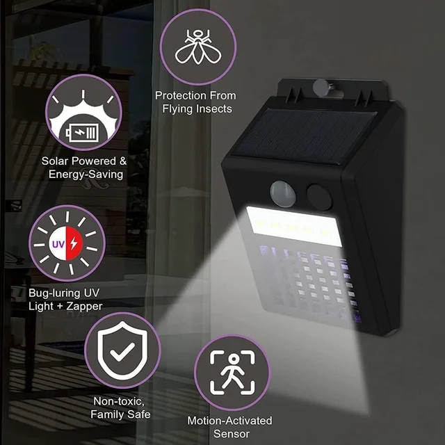Solar Bug Zapper – 2-in-1 Motion Sensor Light | Garden Vera