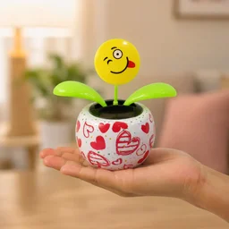 Solar Dancing Flower Toy with Pot for Car Dashboard and Desk Decor (1 Pc)