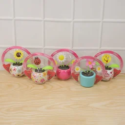 Solar Dancing Flower Toy with Pot for Car Dashboard and Desk Decor (1 Pc)