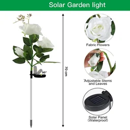 Solar Garden Decorative Flower Lights – Set of 2 LED Roses