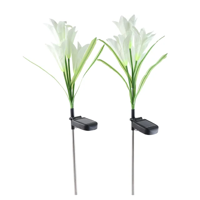 Solar Garden Flower Lights – Set of 2 Vibrant Multicolour LEDs