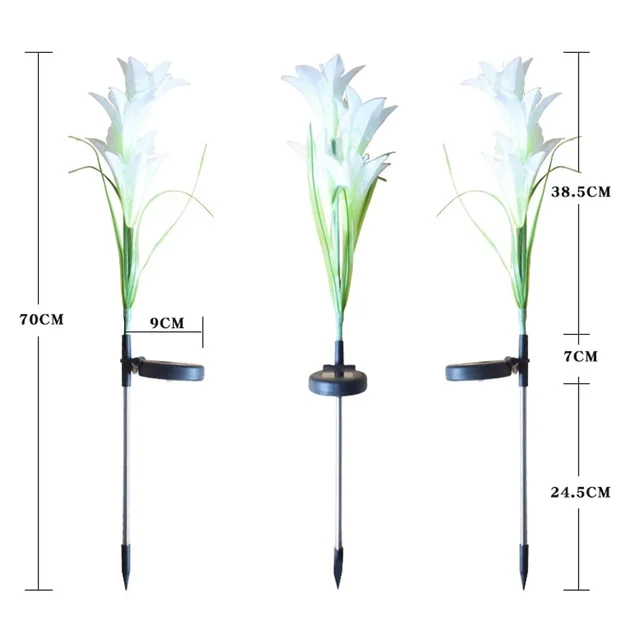 Solar Garden Flower Lights – Set of 2 Vibrant Multicolour LEDs