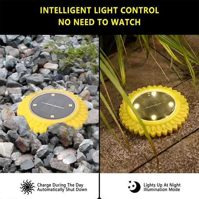 Solar Garden LED Ground Lights – Decorative 2 Pc Set
