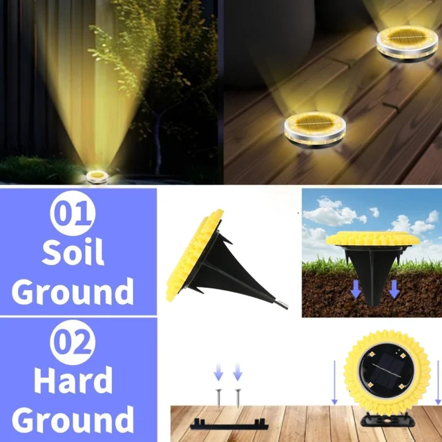 Solar Ground Lights – Waterproof LED Pathway Illumination