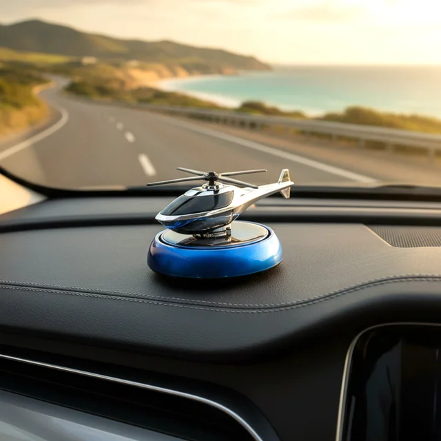 Solar Helicopter Car Air Freshener – Rotates & Freshens Dashboard
