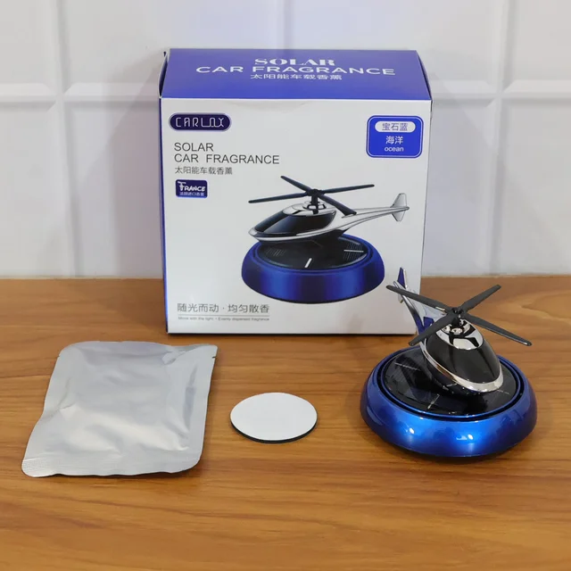 Solar Helicopter Car Air Freshener – Rotates & Freshens Dashboard