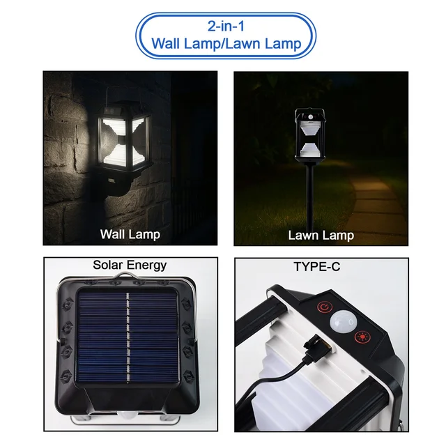 Solar Induction LED Wall Lamp – Motion Sensor Outdoor Light