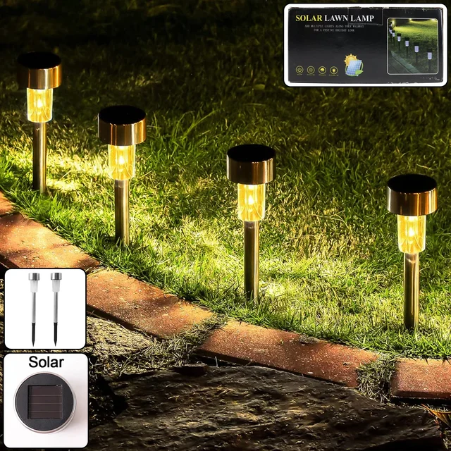Solar Lawn Lamp Set – Eco-Friendly Stainless Steel Outdoor Lights