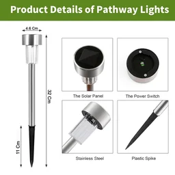 Solar Lawn Lamp Set – Eco-Friendly Stainless Steel Outdoor Lights